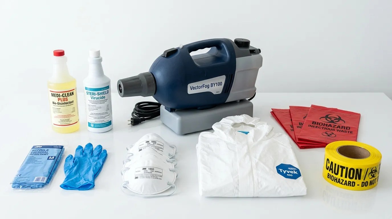 Professional biohazard remediation crew working in Tipp City