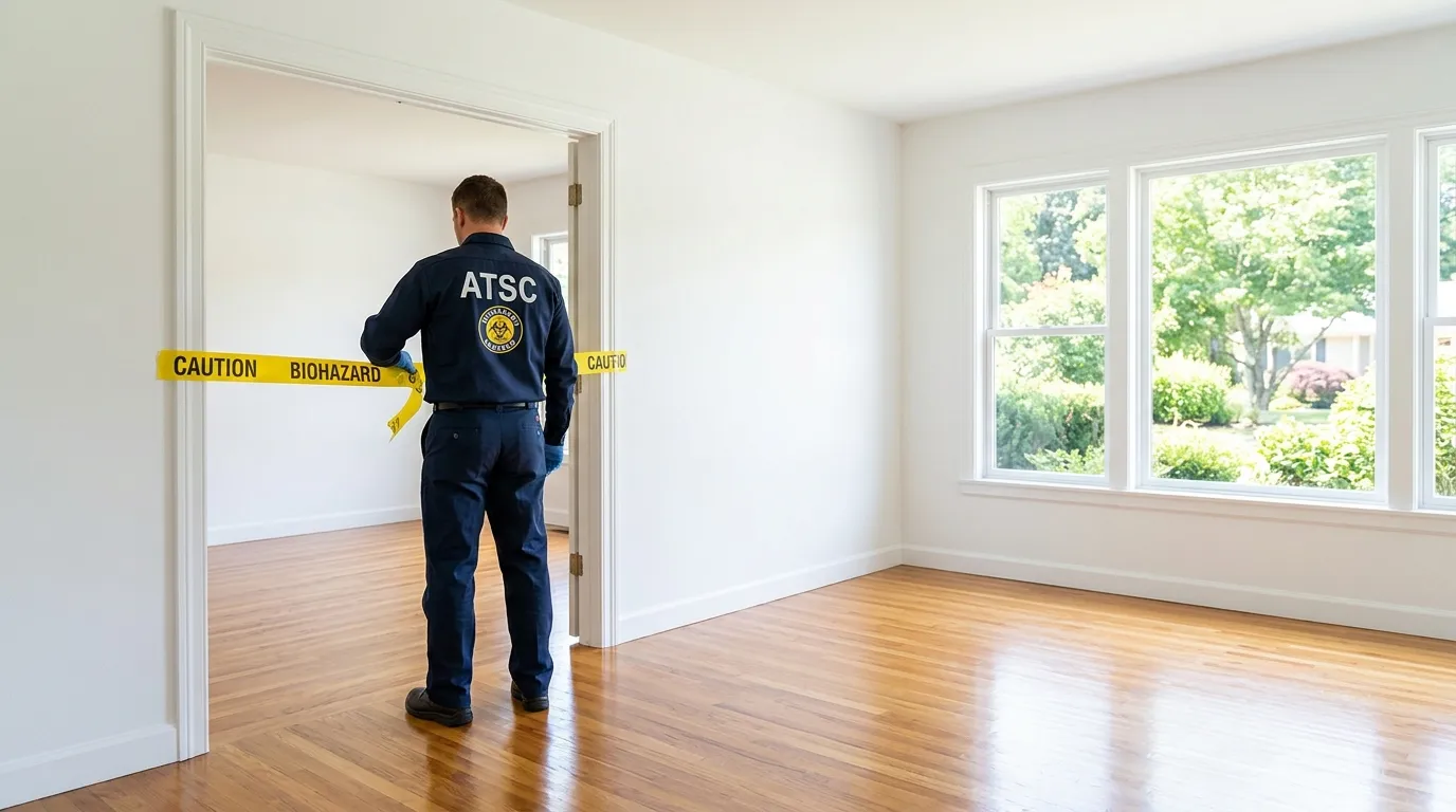 Certified biohazard cleanup crew performing Trauma Scene Cleanup in Tipp City
